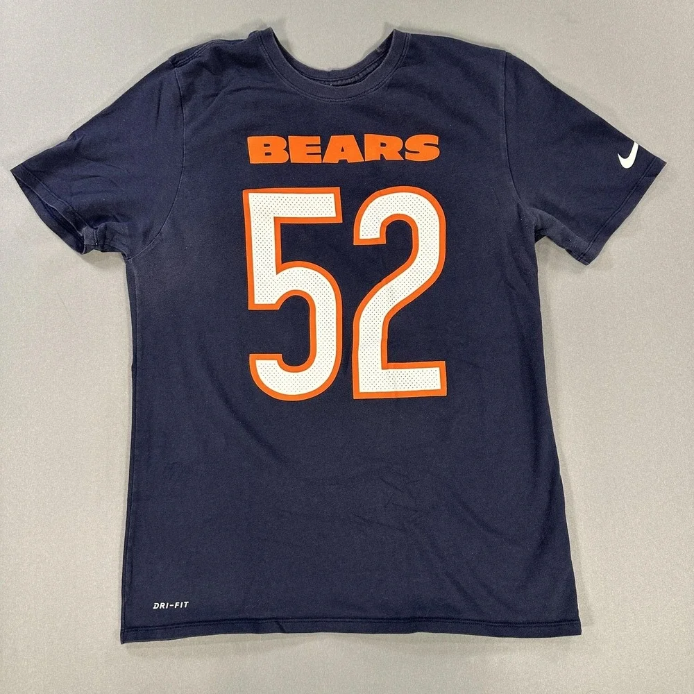 Chicago Bears Shirt Mens Large Blue NFL Football Khalil Mack 52‎ Nike Dri Fit